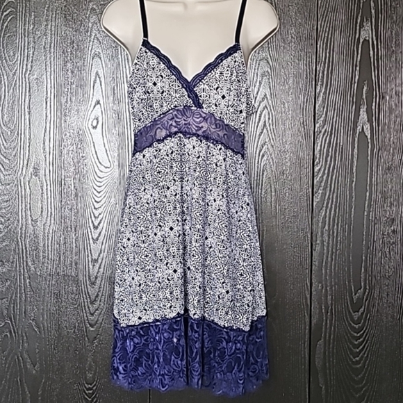 πππππ’π₯ $ππ Marilyn Monroe blue navy and white geometrical chemise New - Picture 2 of 12